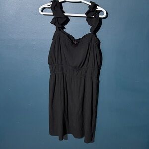 No Boundaries Elegant Black Ruffled Midi Dress